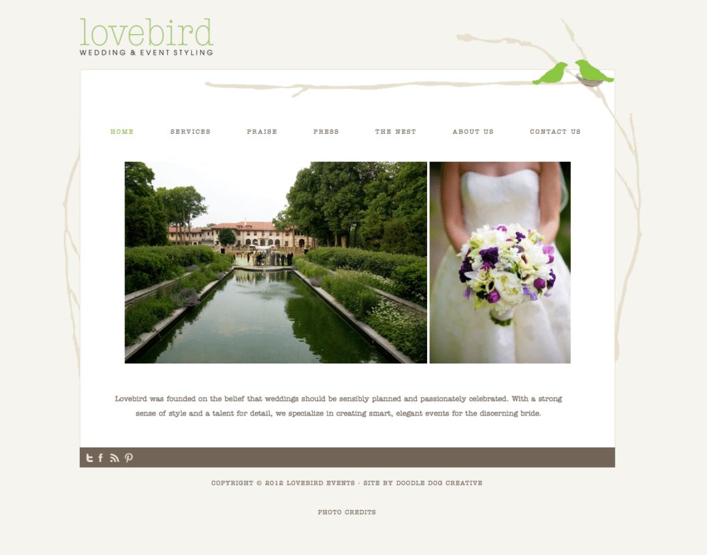 wedding planner website, chicago wedding planner, wordpress website designer, custom site design, portfolio site, organic site design