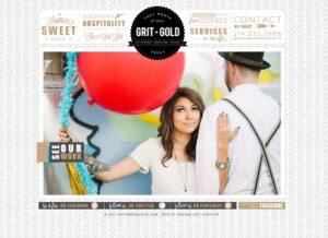 gold and grey website, custom designed website, typography, modern, trendy website design