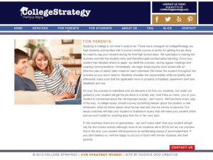 Navy and orange web design, web design, college strategy, college strategy website,