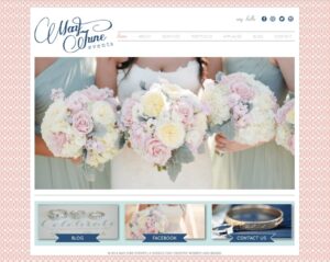 pretty pink website, navy and pink brand, wedding planner website design