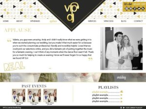 dj website design, modern, trendy, custom website, wordpress