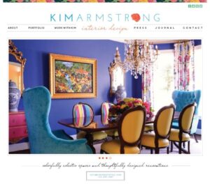 colorful website design for interior designer, dallas interior designer website designer