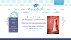 blue wedding planner website, classic, elegant website design