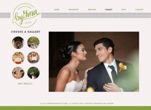 modern wedding planner brand, polka dot, green, black, kate spade inspired