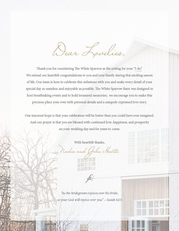 Dallas Branding Design | Media Kit for The White Sparrow Barn