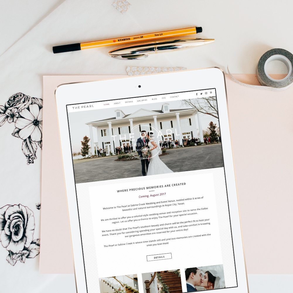 website design for wedding venue