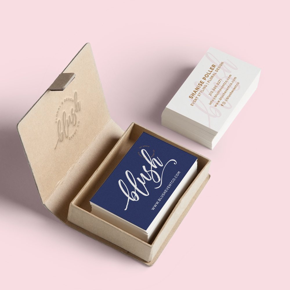 business card and brand design for wedding planner