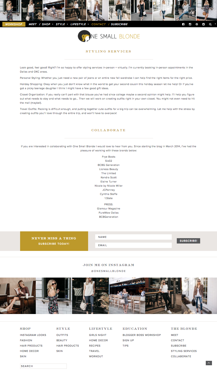 Fashion Blogger Website Design