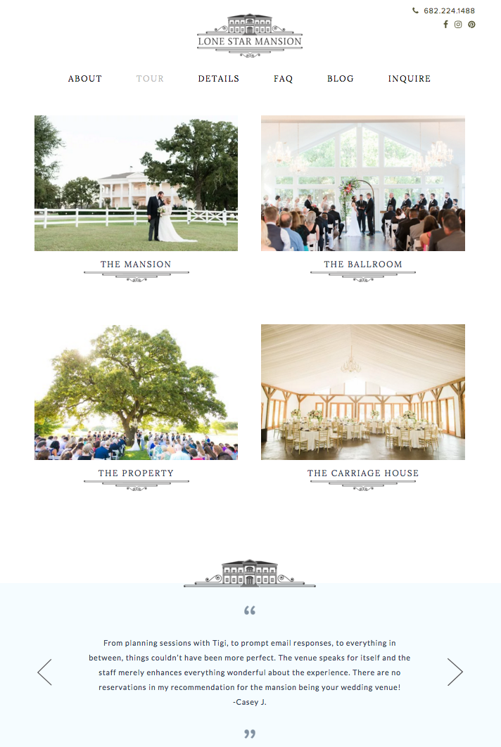 Wedding Venue Website Design