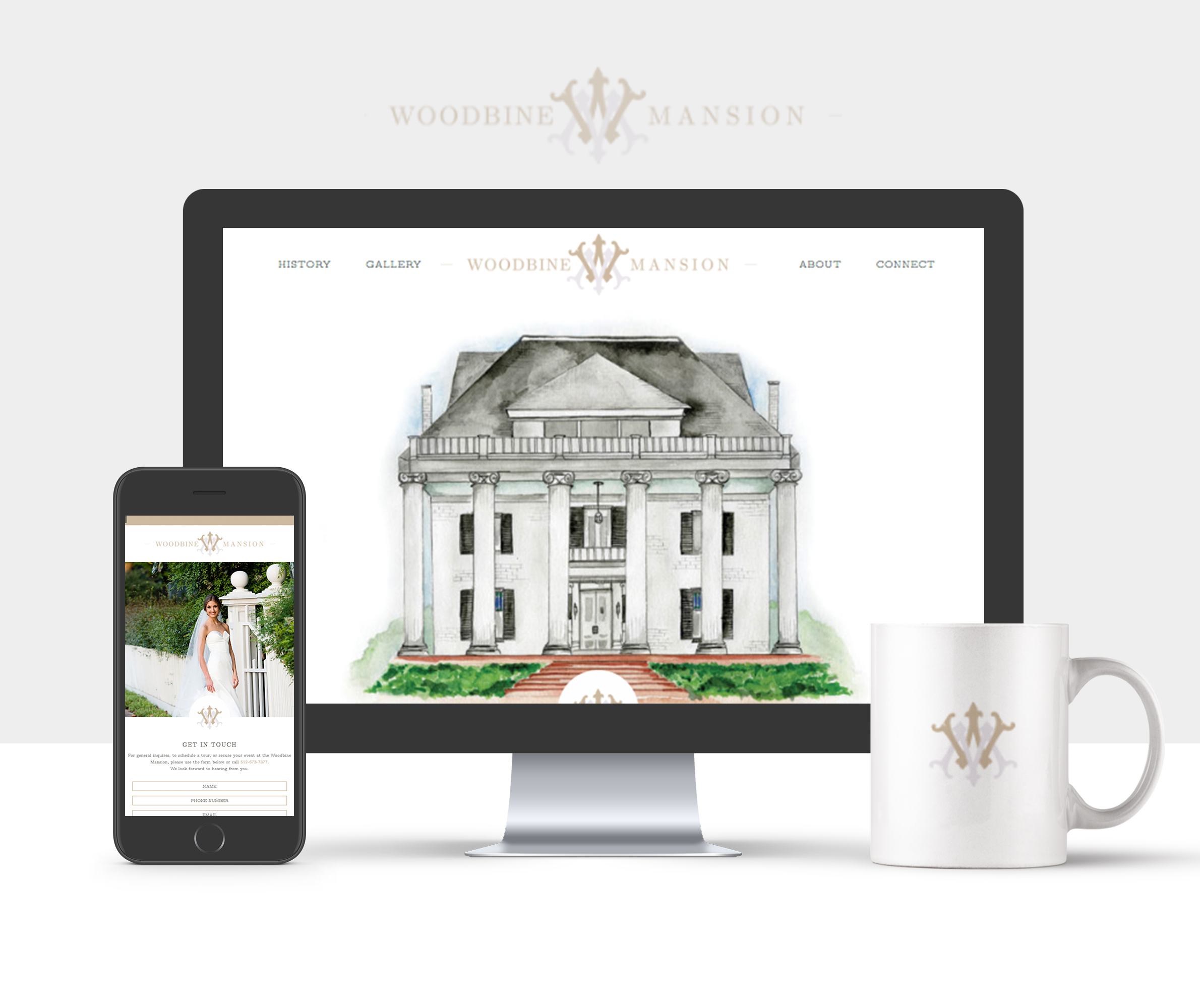 wedding venue website design, woodbine mansion, wordpress web designer