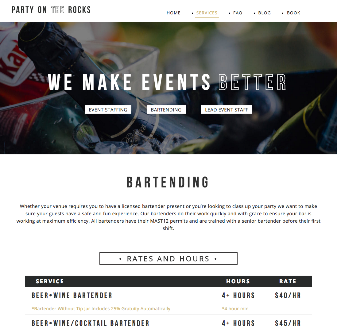Custom Website Design Event Industry