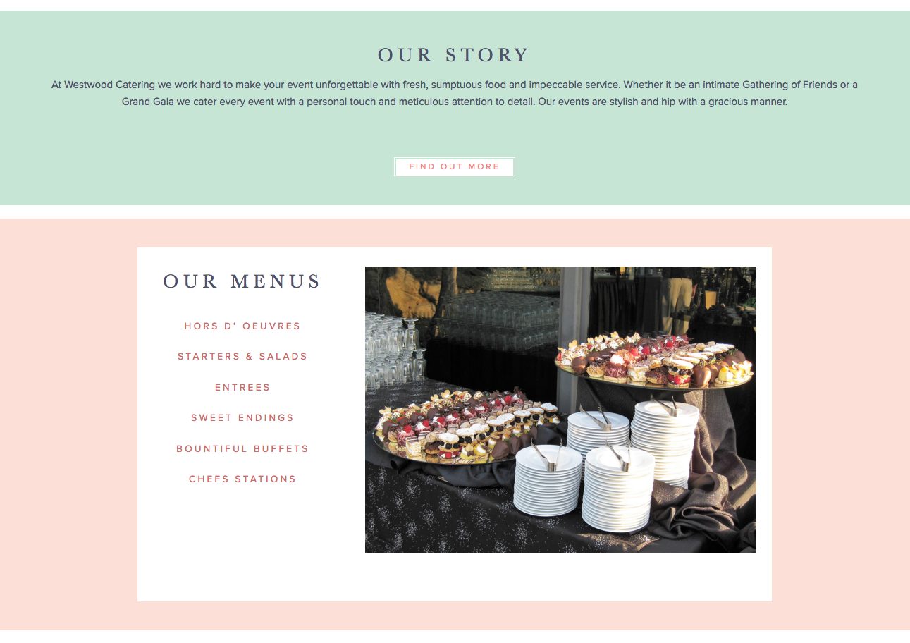 catering company website design