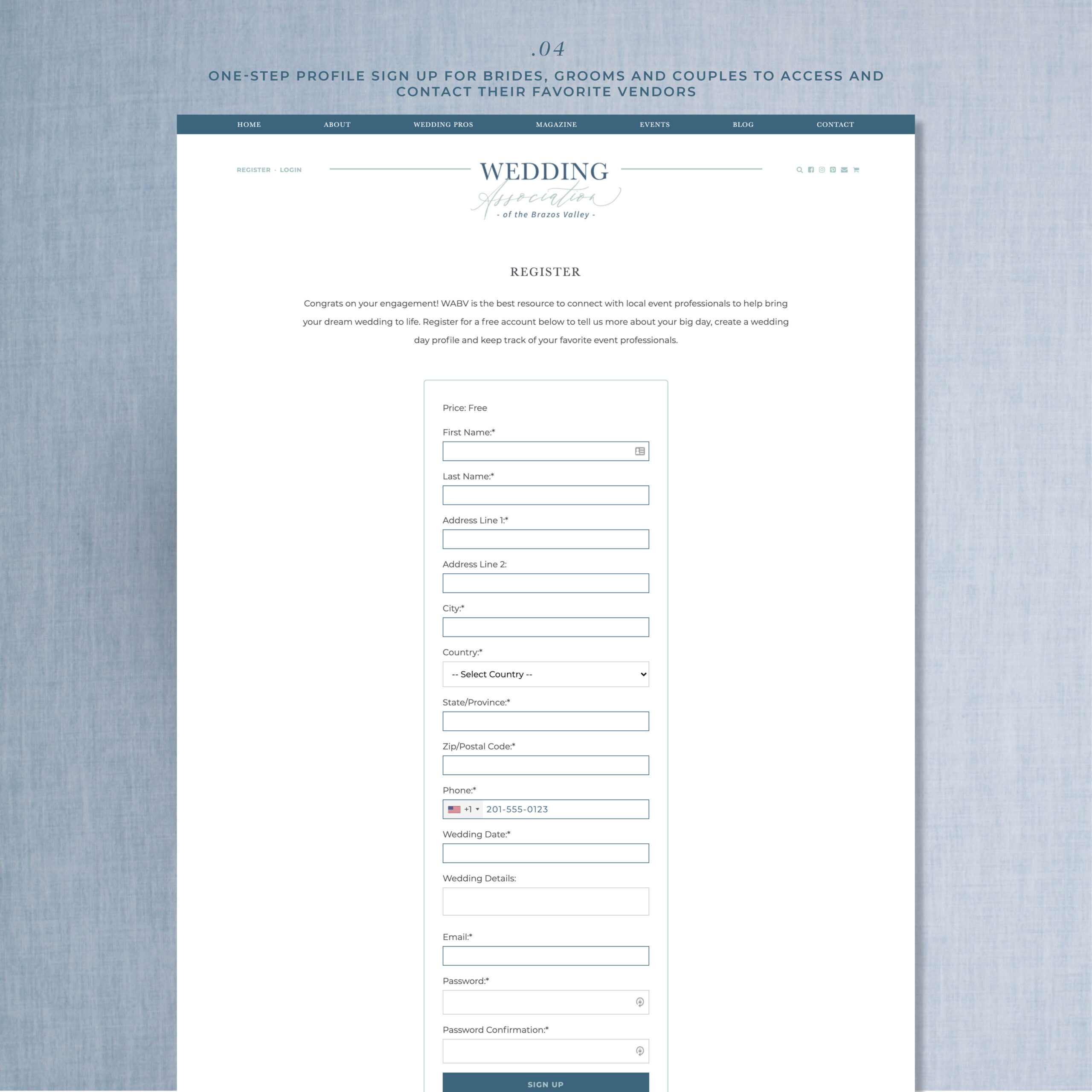 Wedding Organization Directory Website
