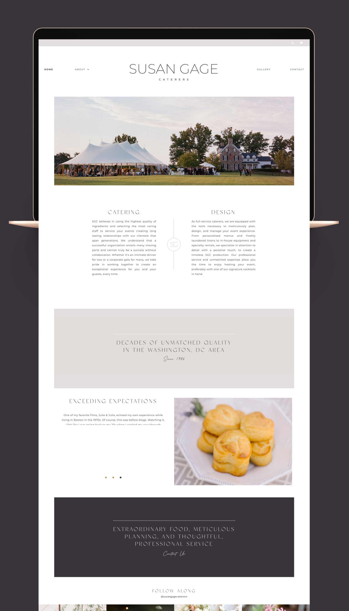 catering brand design, caterer website design