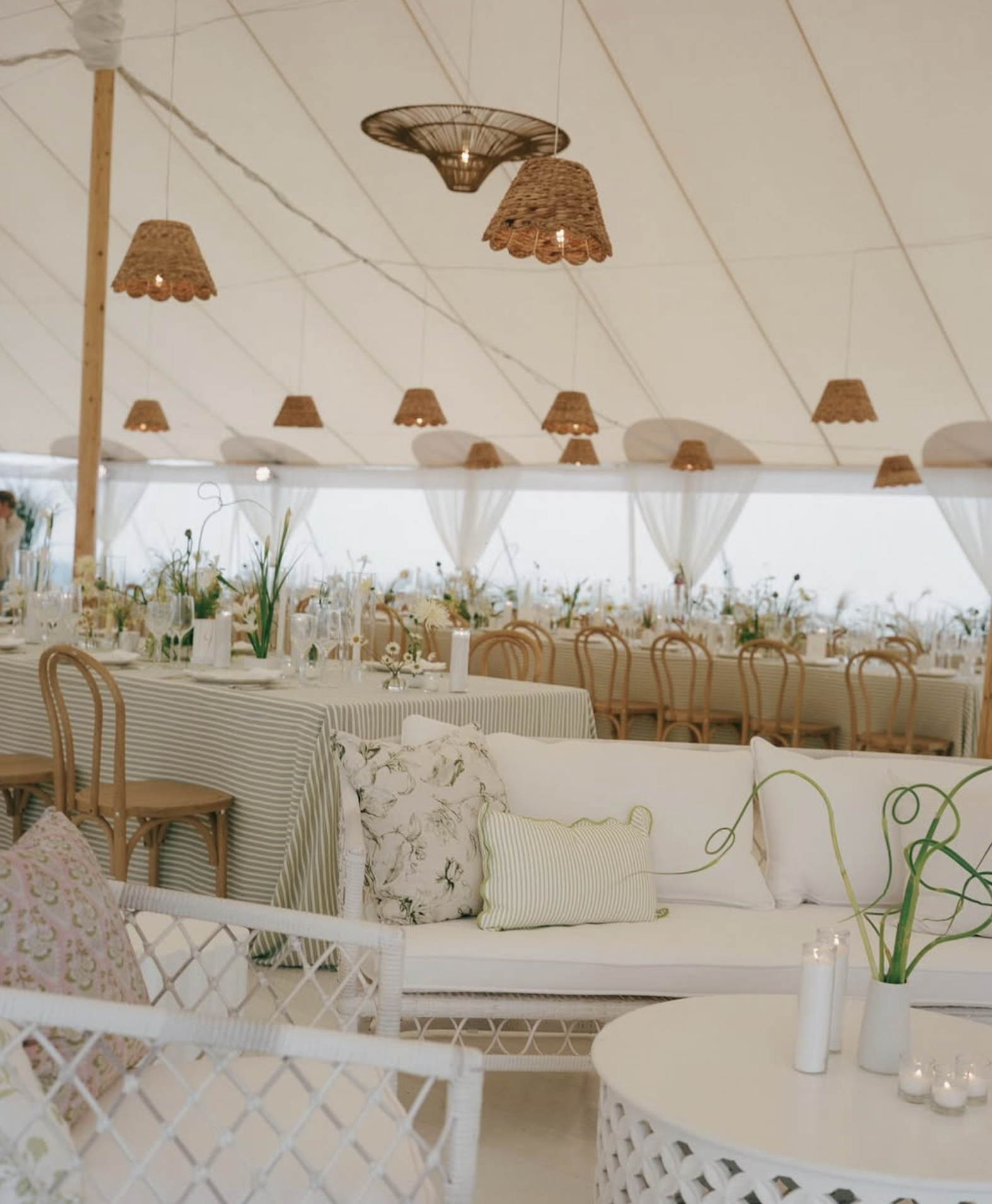 Elegant tent reception interior