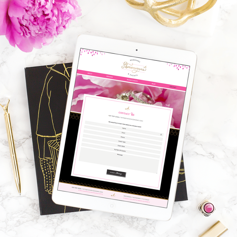 Brand Design and Web Design for Shenanigans Weddings + Events | Doodle Dog